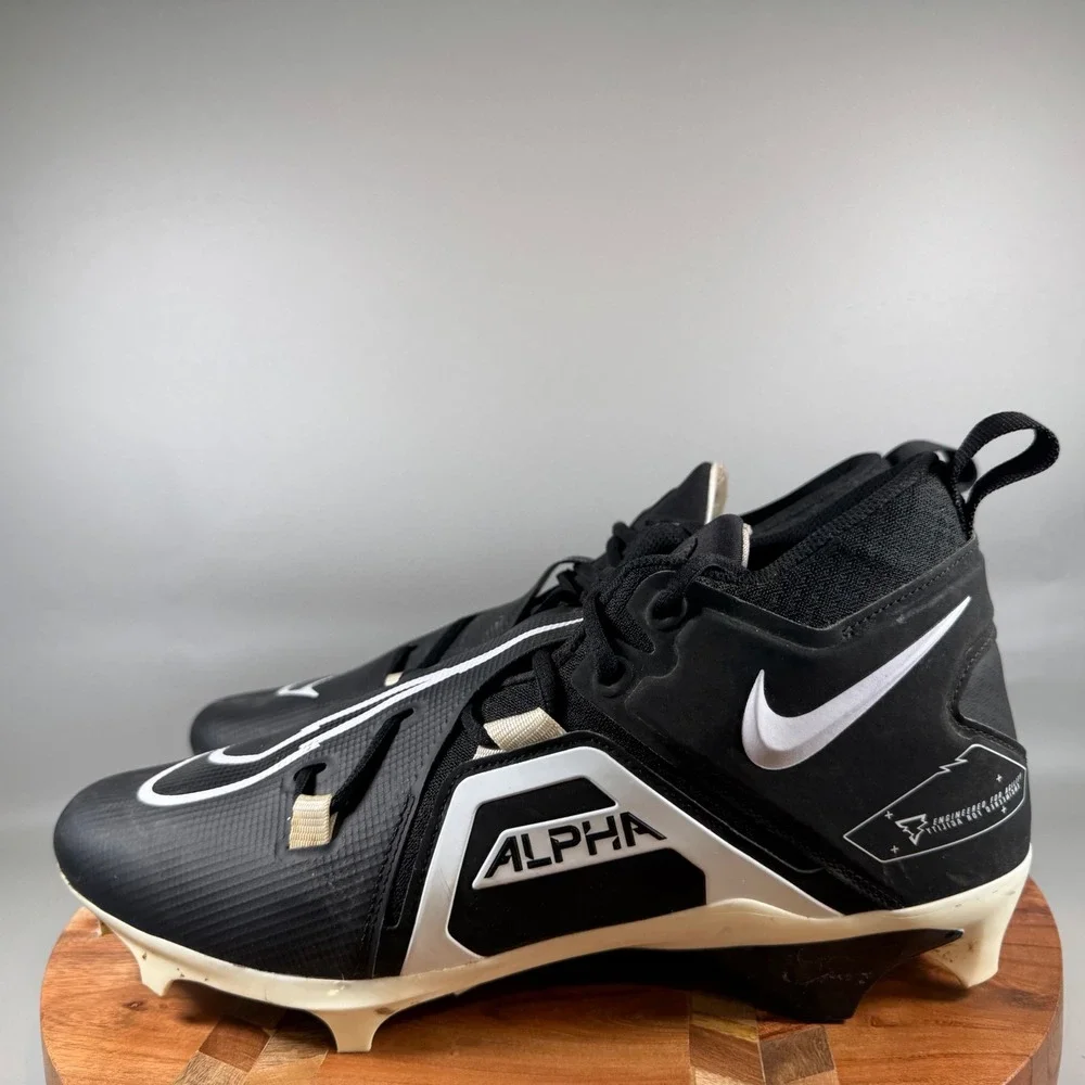 Nike Alpha Menace Pro 3 Black White Football Cleats Mens 12.5 CT6649-001‎
